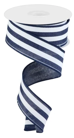 1.5" Cabana Stripe: Navy, White (10 Yards) RGC156219