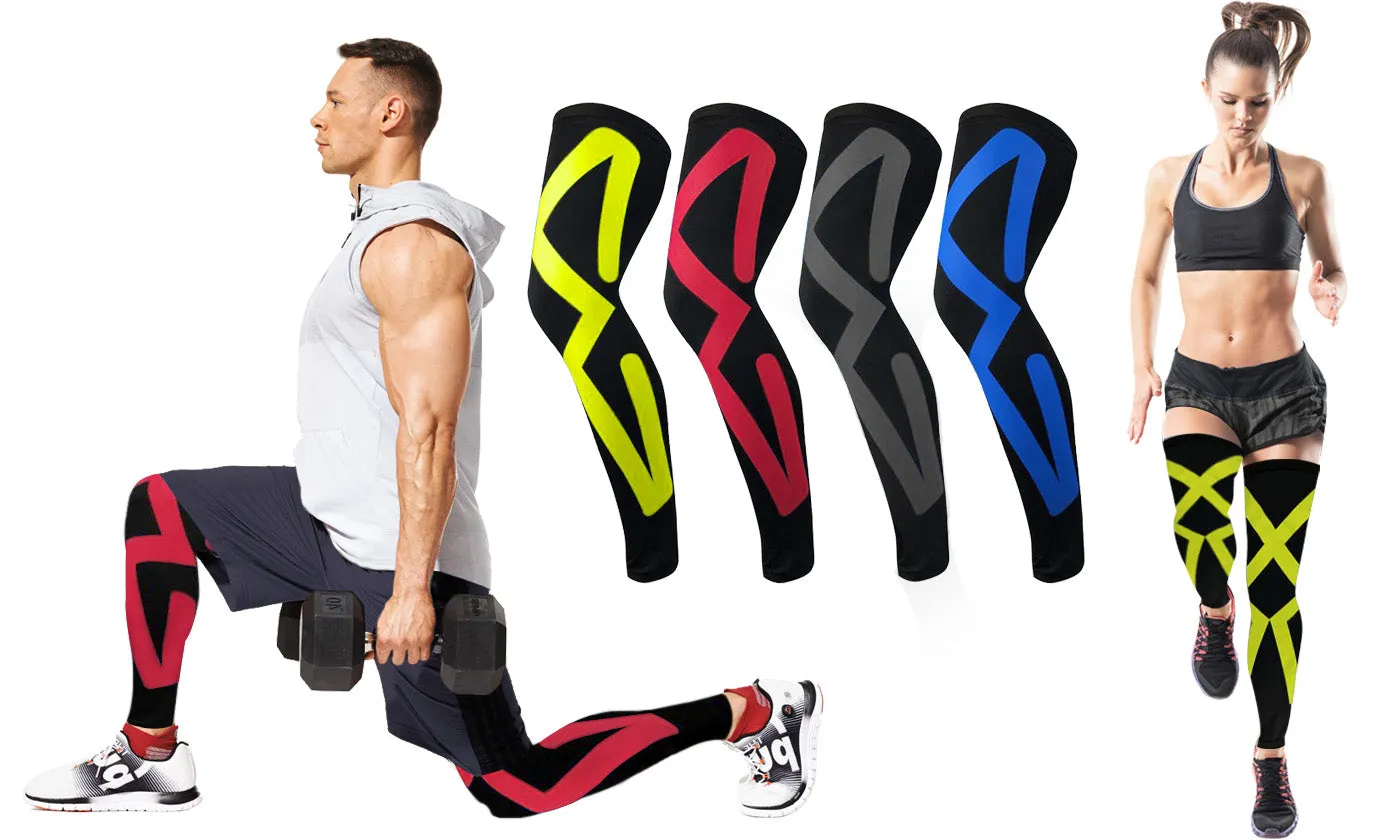 2-Pack: Kinesio Tape Knee and Calf Compression Sleeves