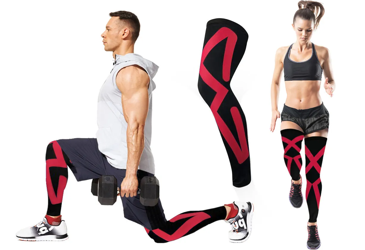 2-Pack: Kinesio Tape Knee and Calf Compression Sleeves