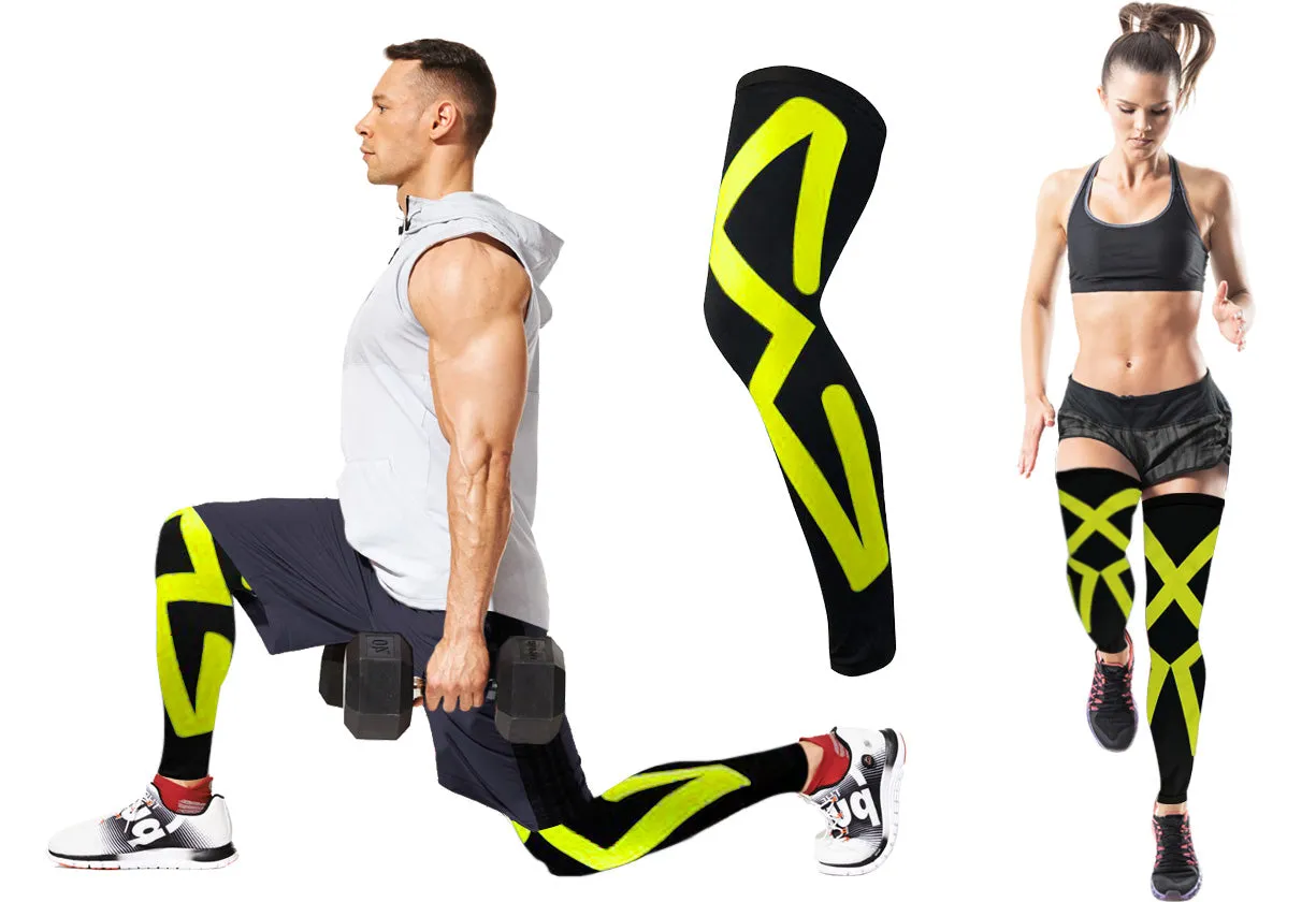2-Pack: Kinesio Tape Knee and Calf Compression Sleeves
