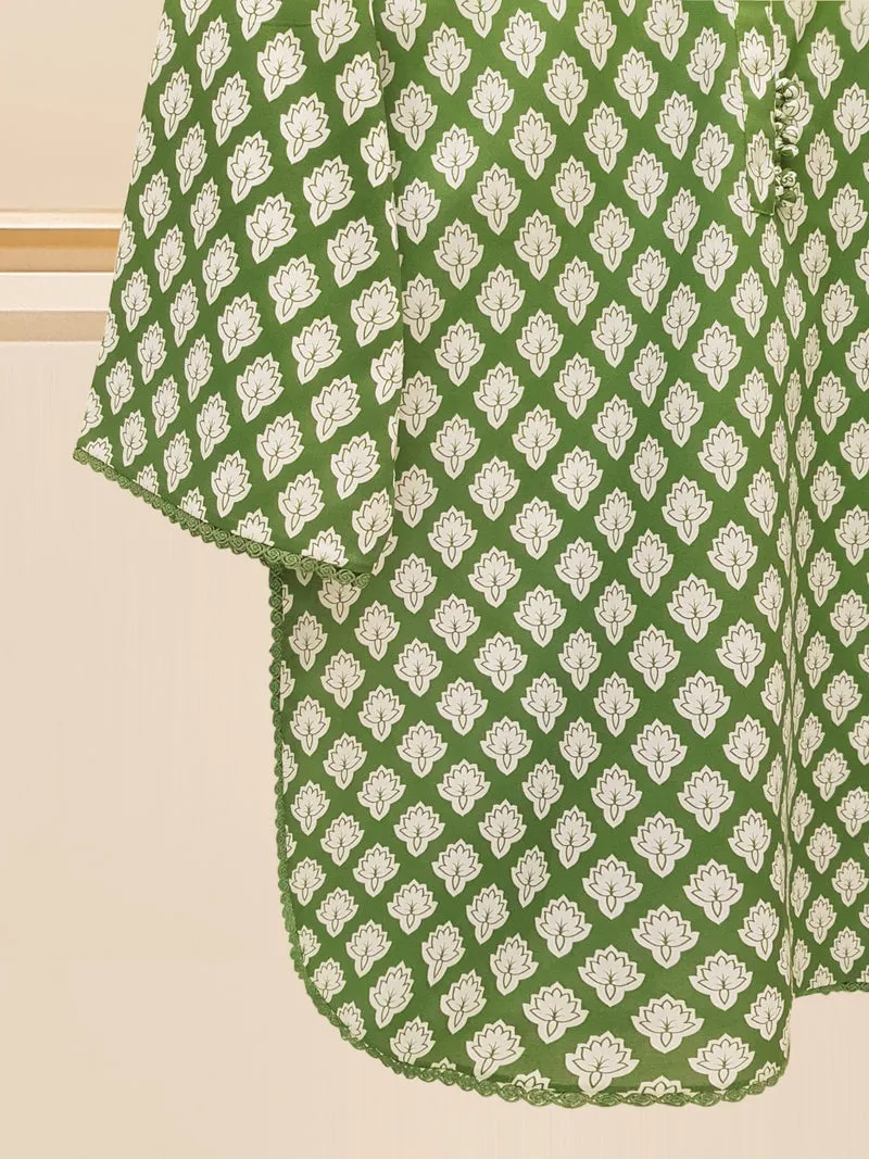 3-Pc-Summer Blossom Digital Lawn Ensemble in Green