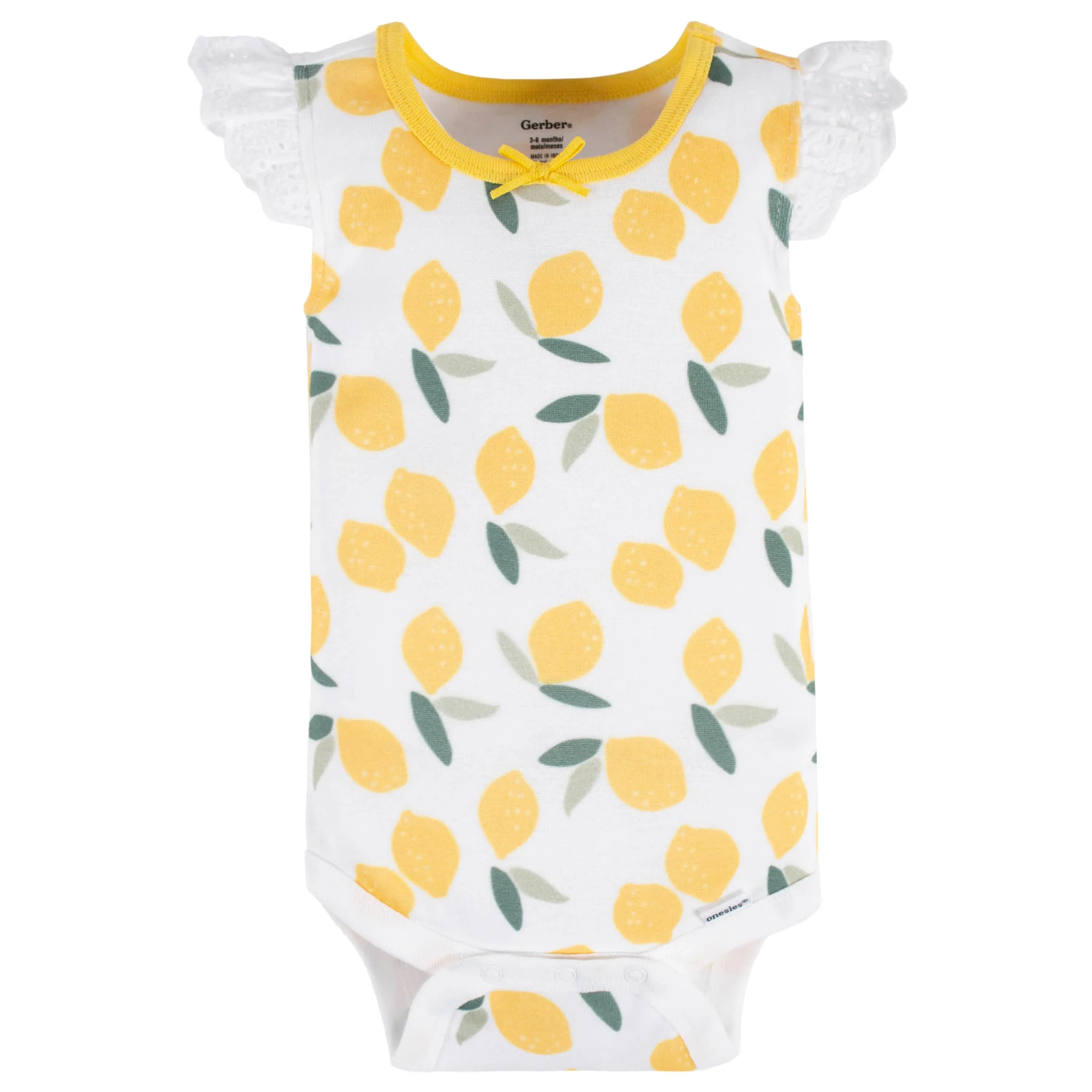 4-Pack Baby Girls Lemon Squeeze Tank Onesies® Bodysuits