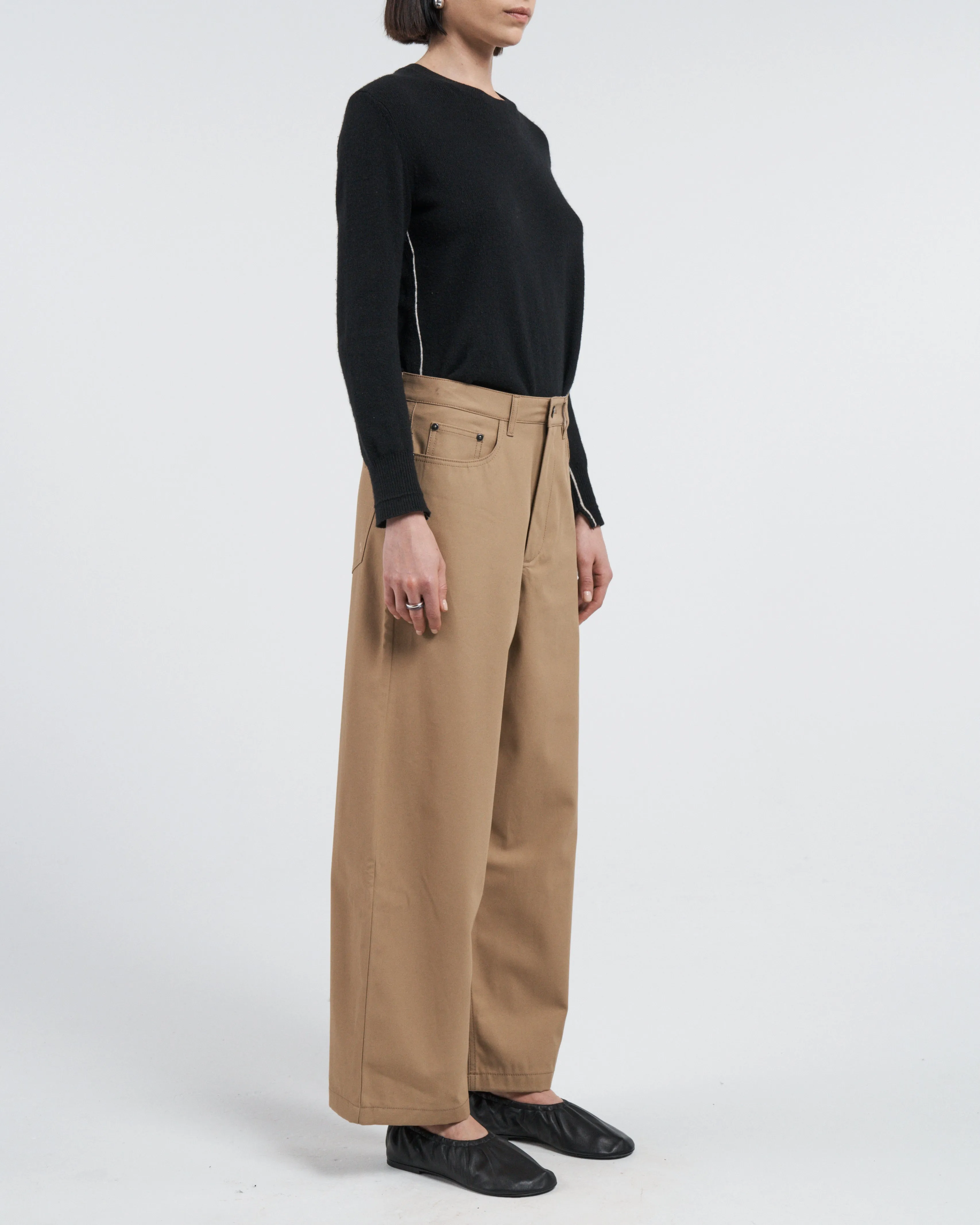 5 Pocket Wide Leg Jean in Camel