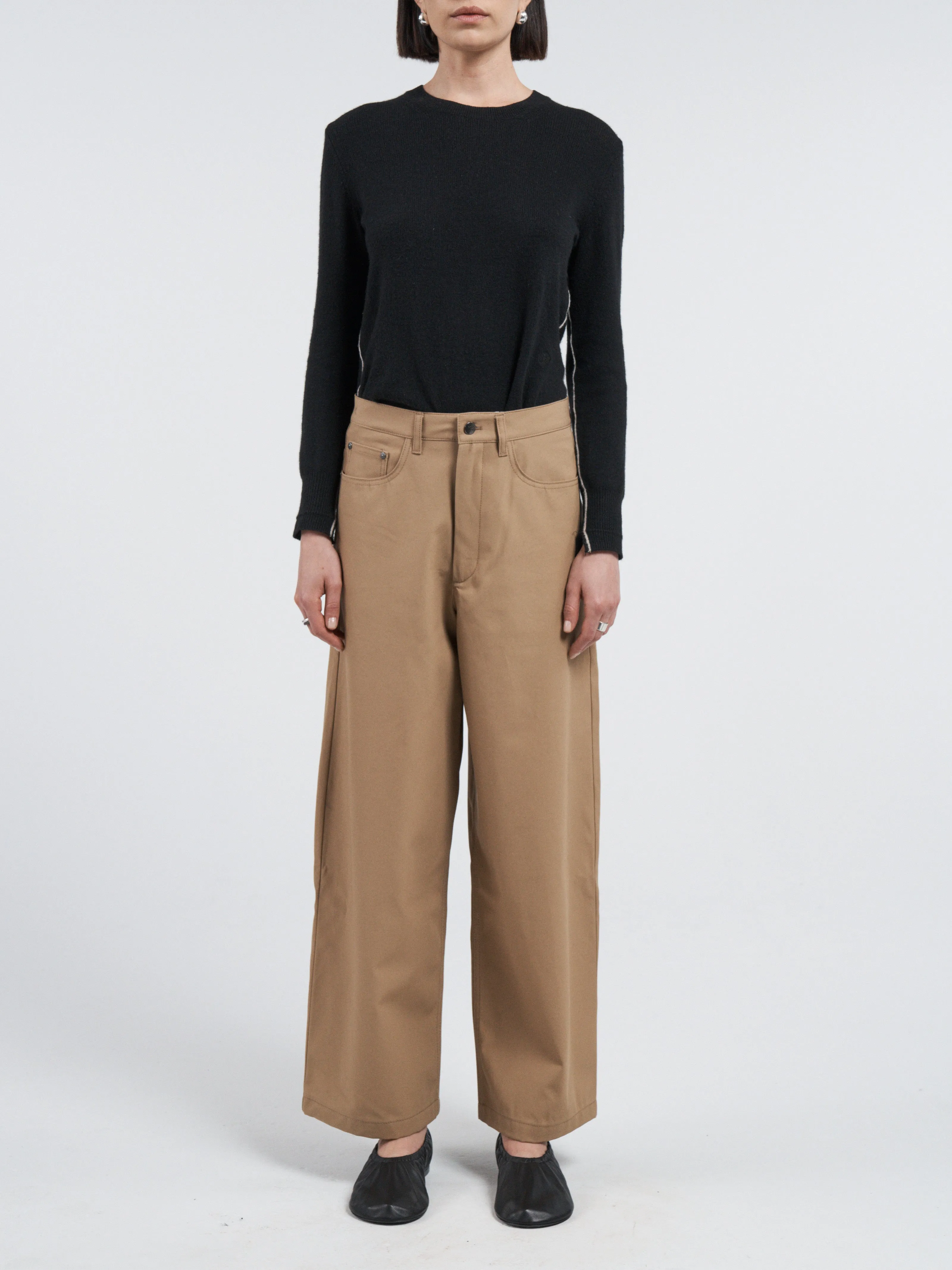5 Pocket Wide Leg Jean in Camel