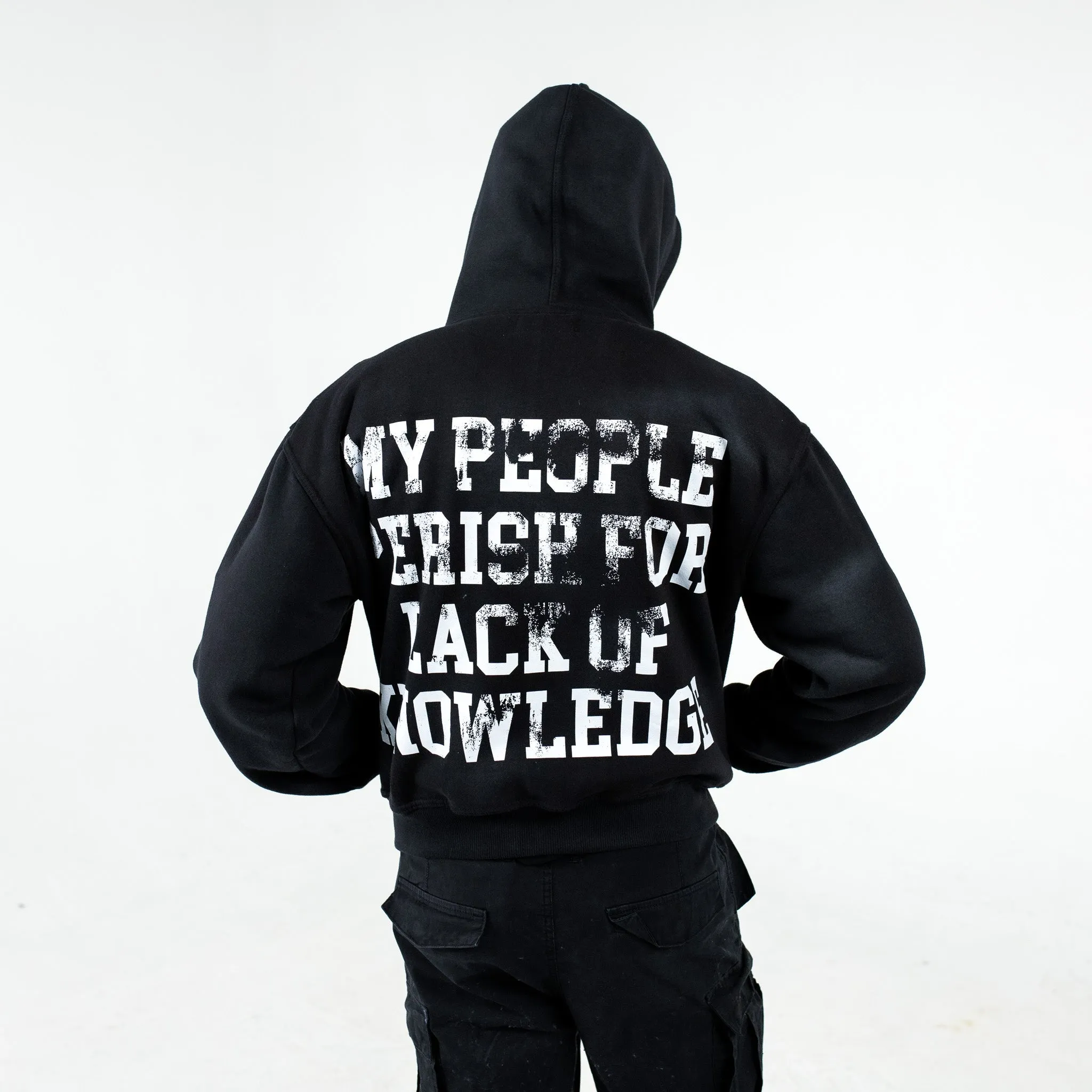 Academy Sun Faded Zip-Up Hoodie- Black