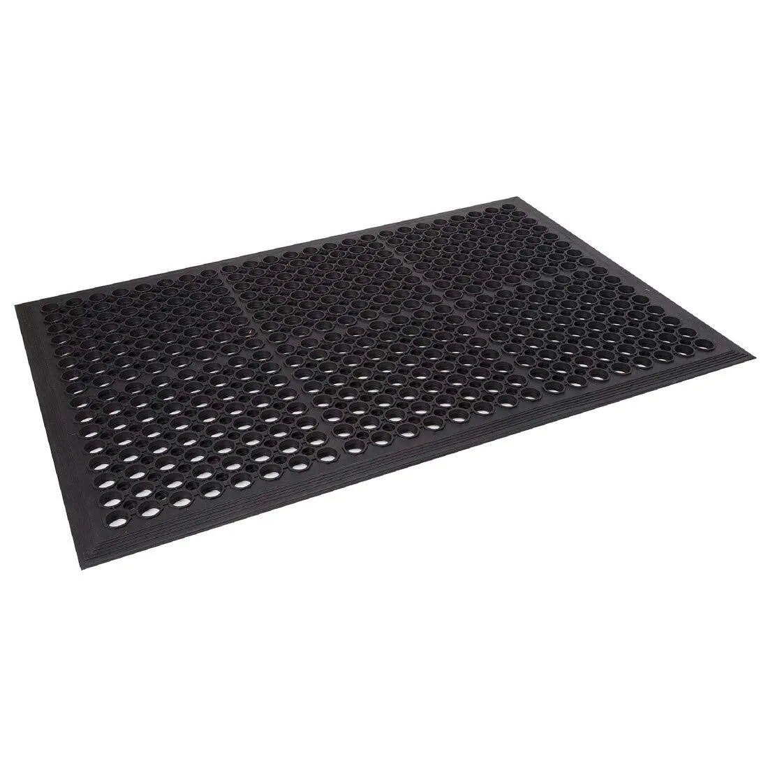 All Purpose Drainage Anti Fatigue Rubber Floor Mat 24" X 36" Black