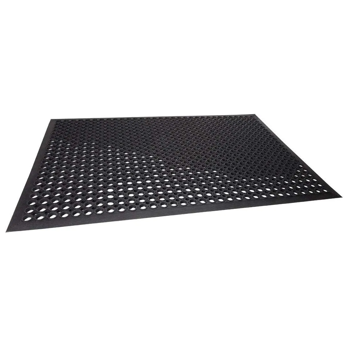 All Purpose Drainage Anti Fatigue Rubber Floor Mat 24" X 36" Black
