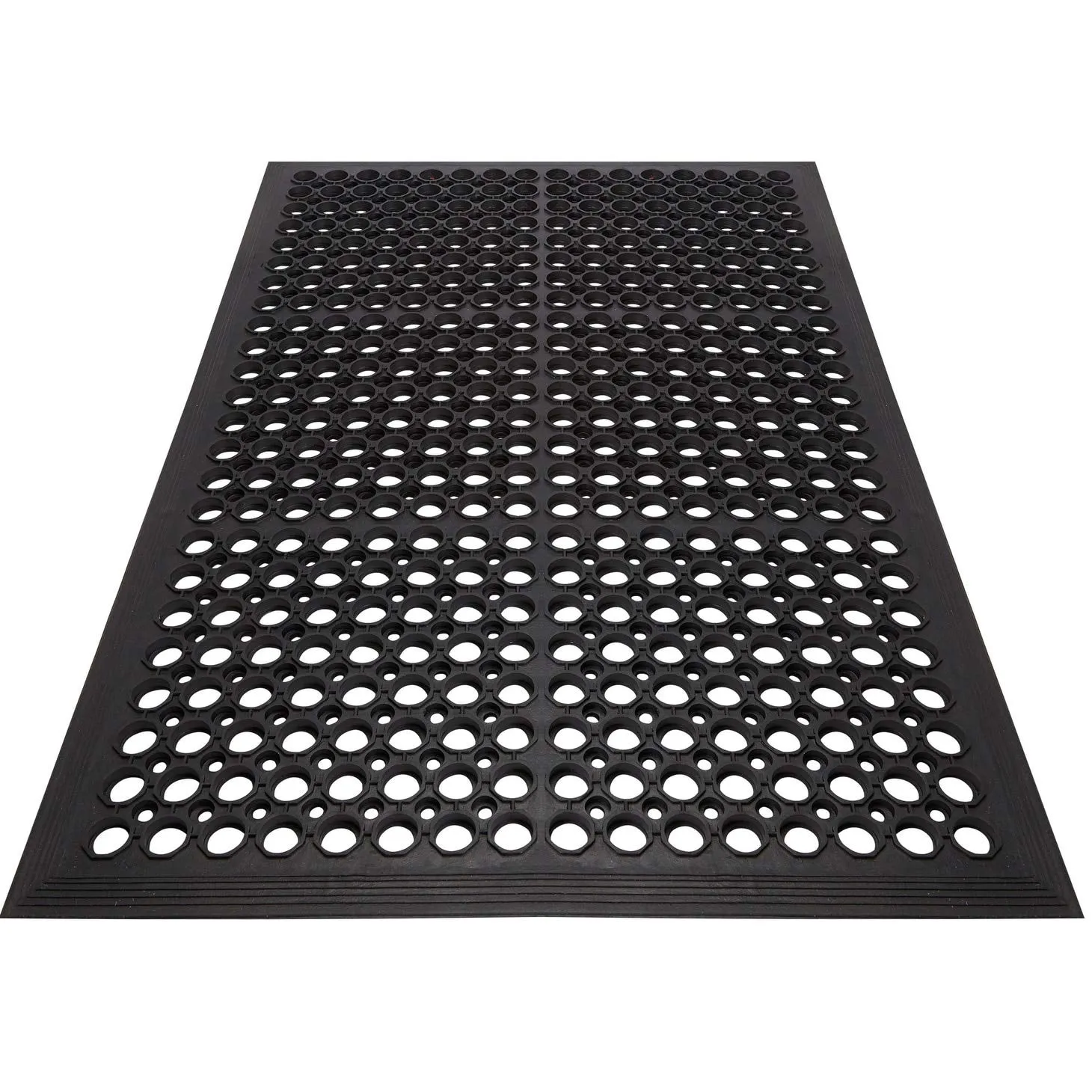 All Purpose Drainage Anti Fatigue Rubber Floor Mat 24" X 36" Black