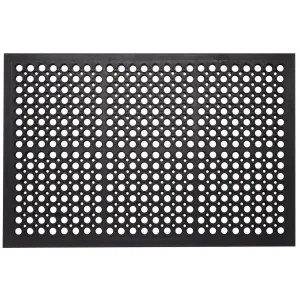 All Purpose Drainage Anti Fatigue Rubber Floor Mat 24" X 36" Black