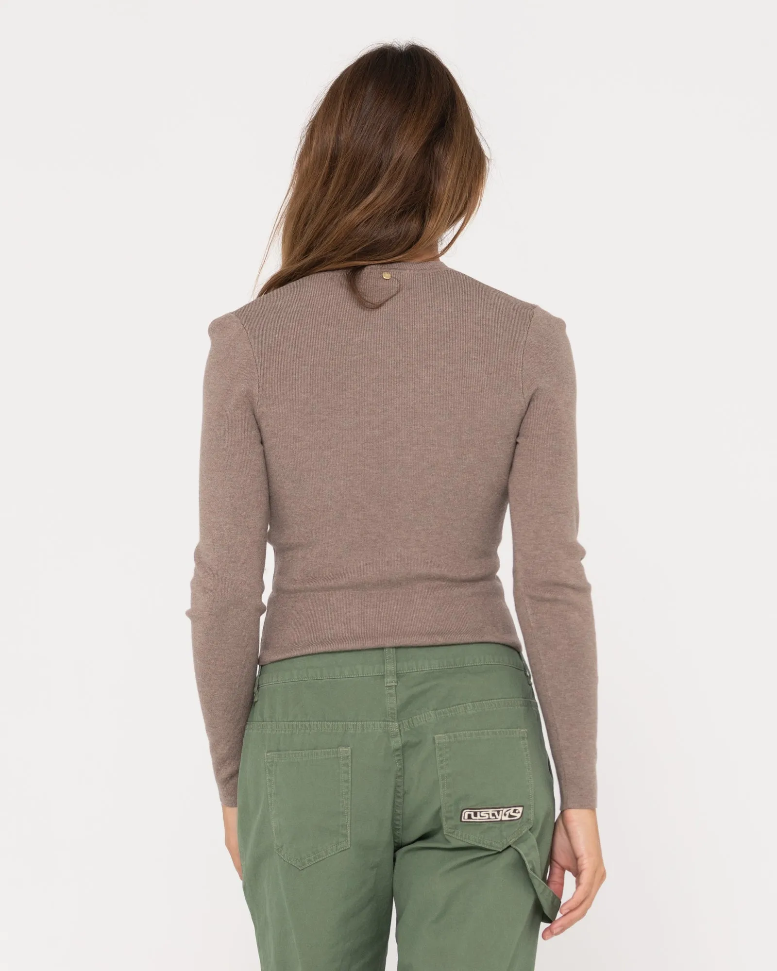 Amelia Cropped Long Sleeve Knit Top