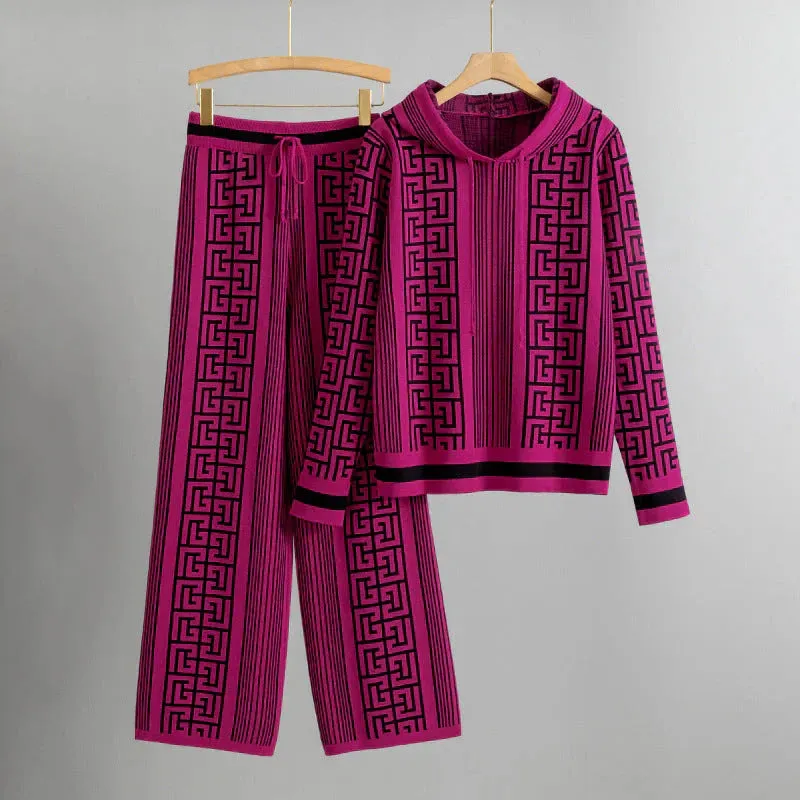Ameline™ | Hoodie and Knit Pants Ensemble