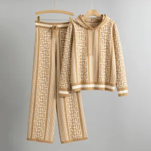 Ameline™ | Hoodie and Knit Pants Ensemble