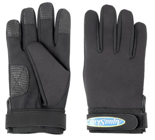 Aquaskinz Black Thunder Fishing Gloves Size MEDIUM
