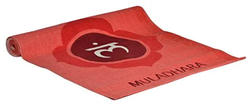 Arka Kaivalyadhama Muladhara Chakra Natural Handmade Cotton Yoga Exercise Mat for Men & Women. (Red) Dimensions- 72 X 24 Inch,4 mm Thick