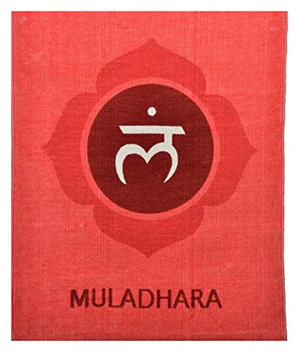 Arka Kaivalyadhama Muladhara Chakra Natural Handmade Cotton Yoga Exercise Mat for Men & Women. (Red) Dimensions- 72 X 24 Inch,4 mm Thick
