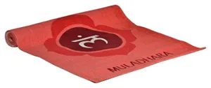 Arka Kaivalyadhama Muladhara Chakra Natural Handmade Cotton Yoga Exercise Mat for Men & Women. (Red) Dimensions- 72 X 24 Inch,4 mm Thick
