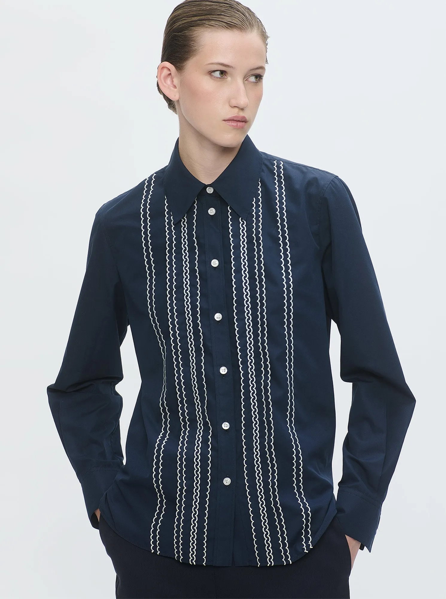 ARLETTY Embroidered shirt Navy