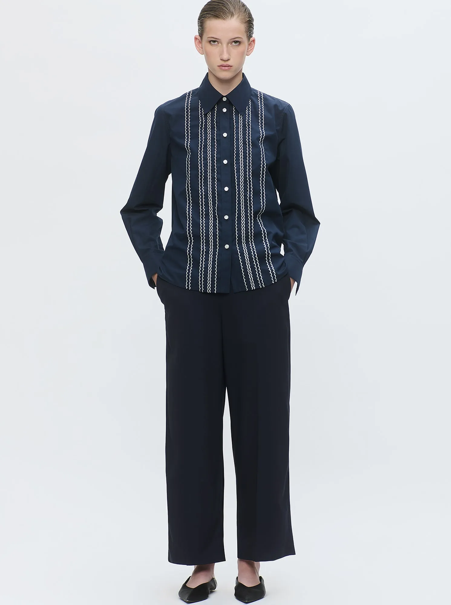 ARLETTY Embroidered shirt Navy