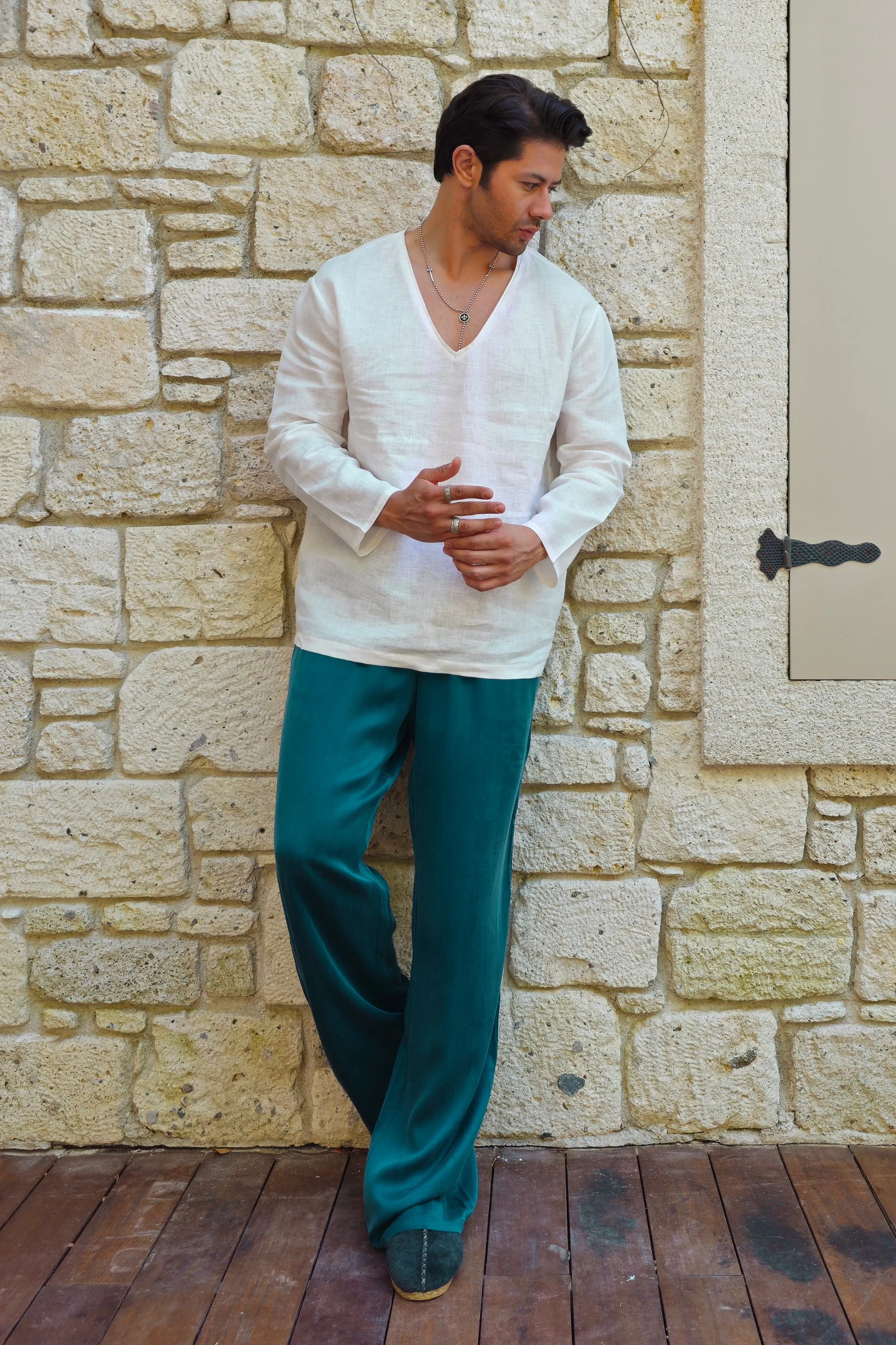 AURA Cupro Pants For Men (Teal)
