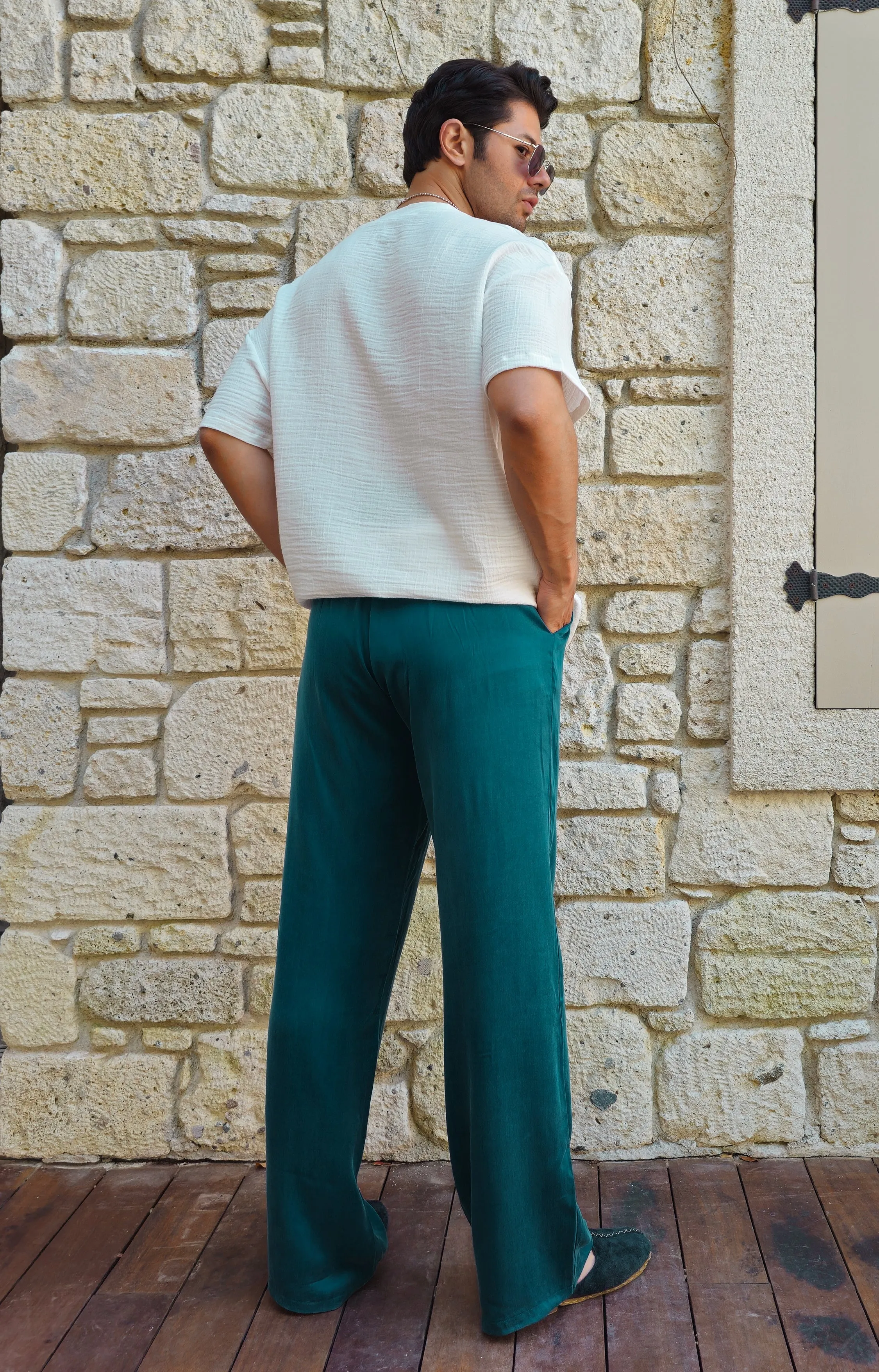 AURA Cupro Pants For Men (Teal)