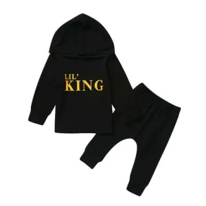 Baby Boy LIL KING Hoodie Tops  Camo Pants Outfit