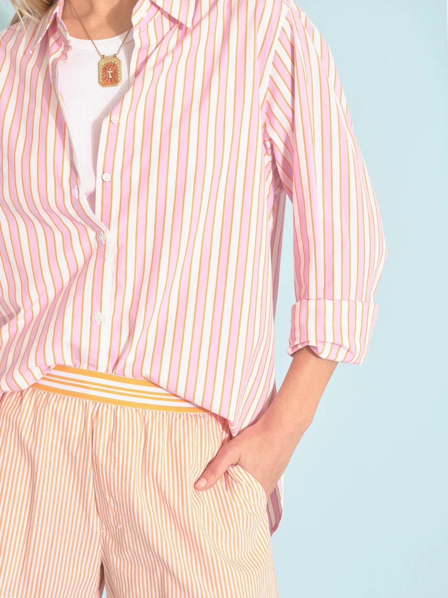 Beau Shirt - Pink and Sorbet Stripe