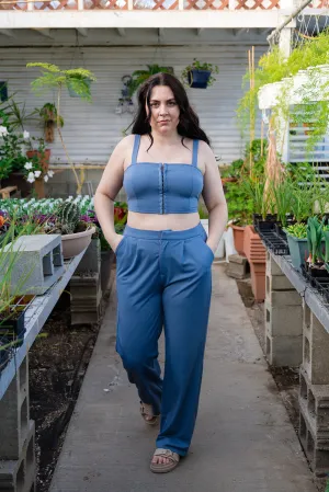 Becca Blue Knit Crop Top