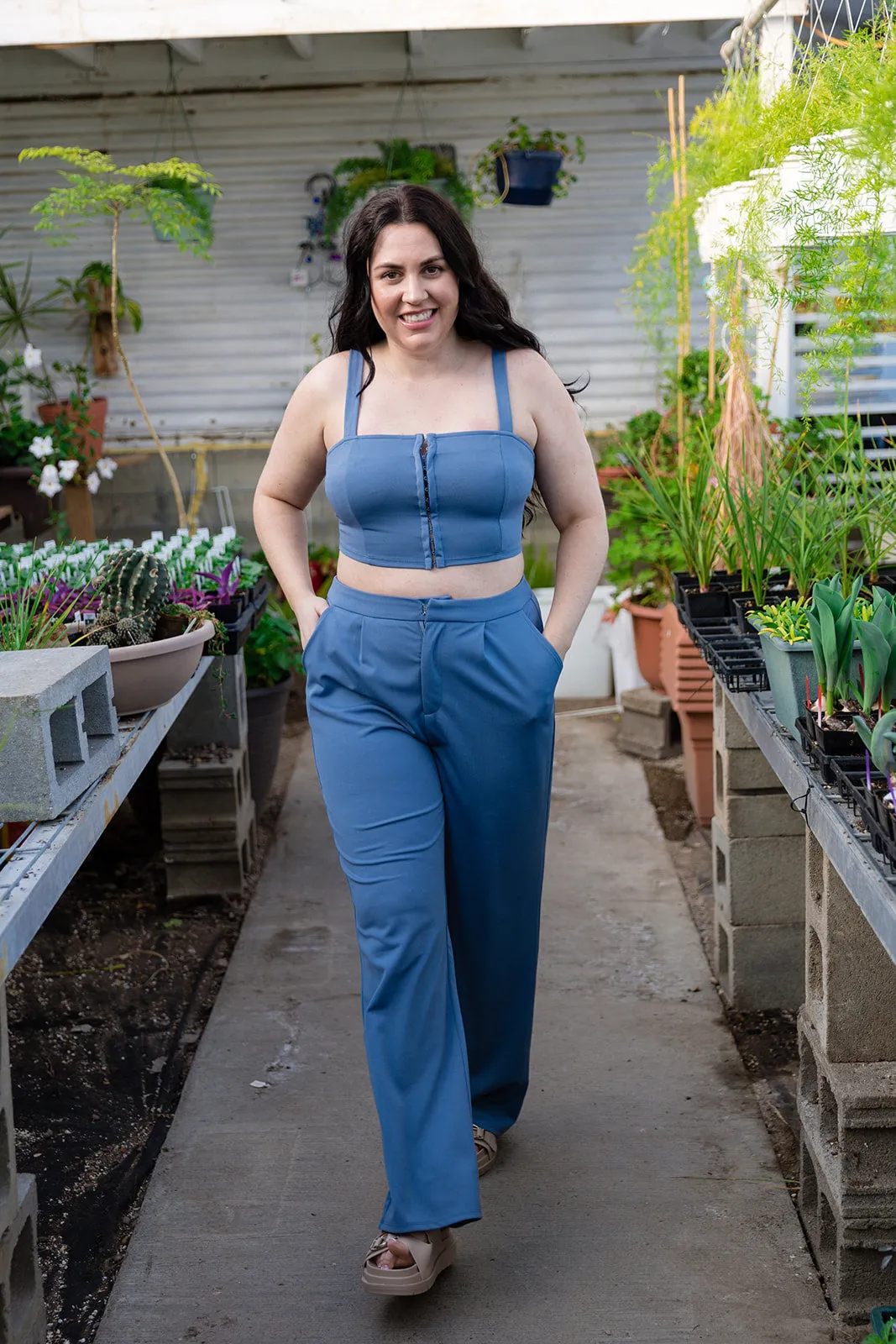 Becca Blue Knit Crop Top