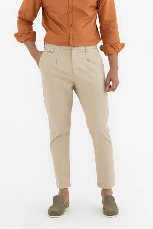 Beige Cropped Pants