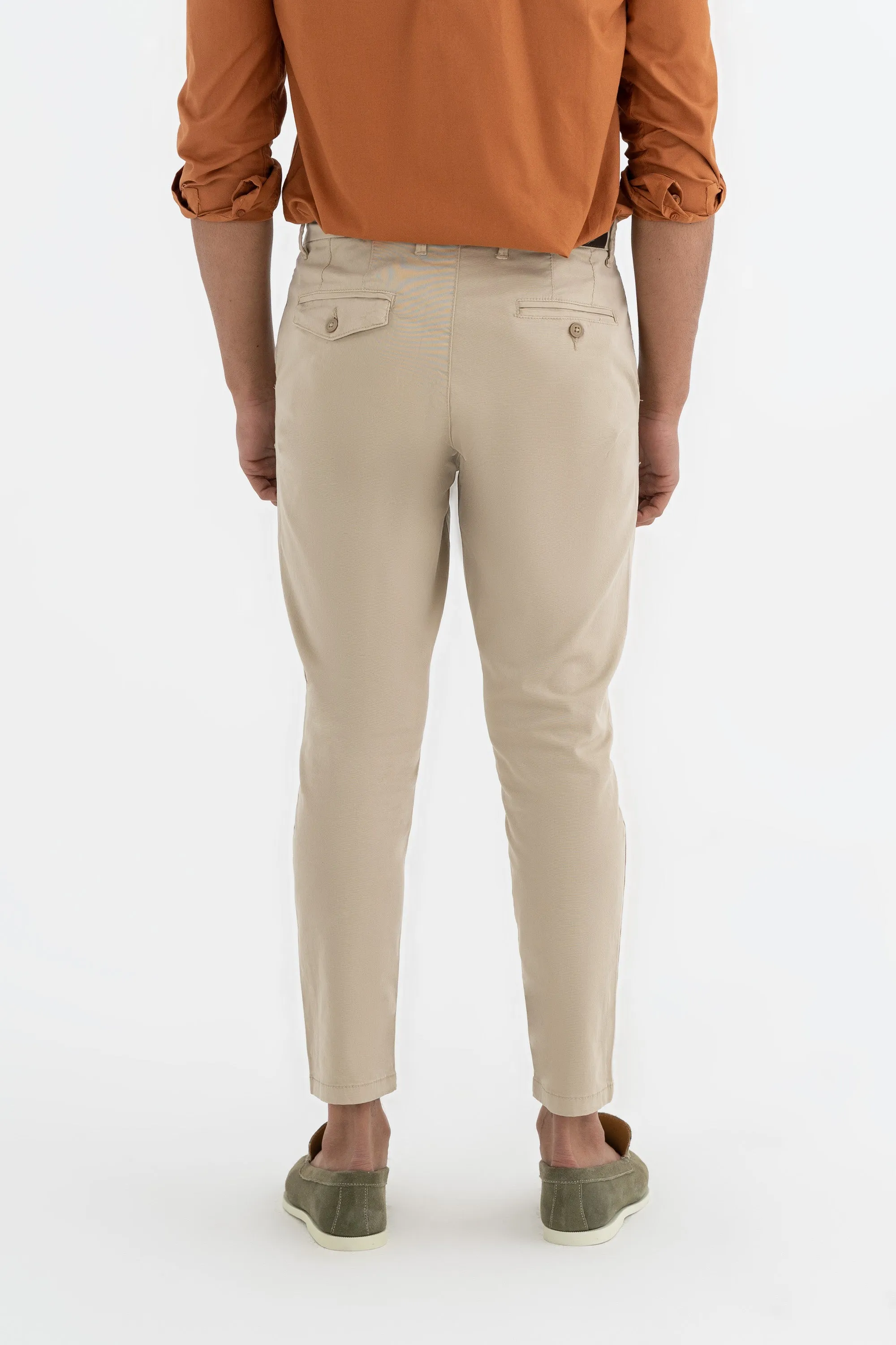 Beige Cropped Pants