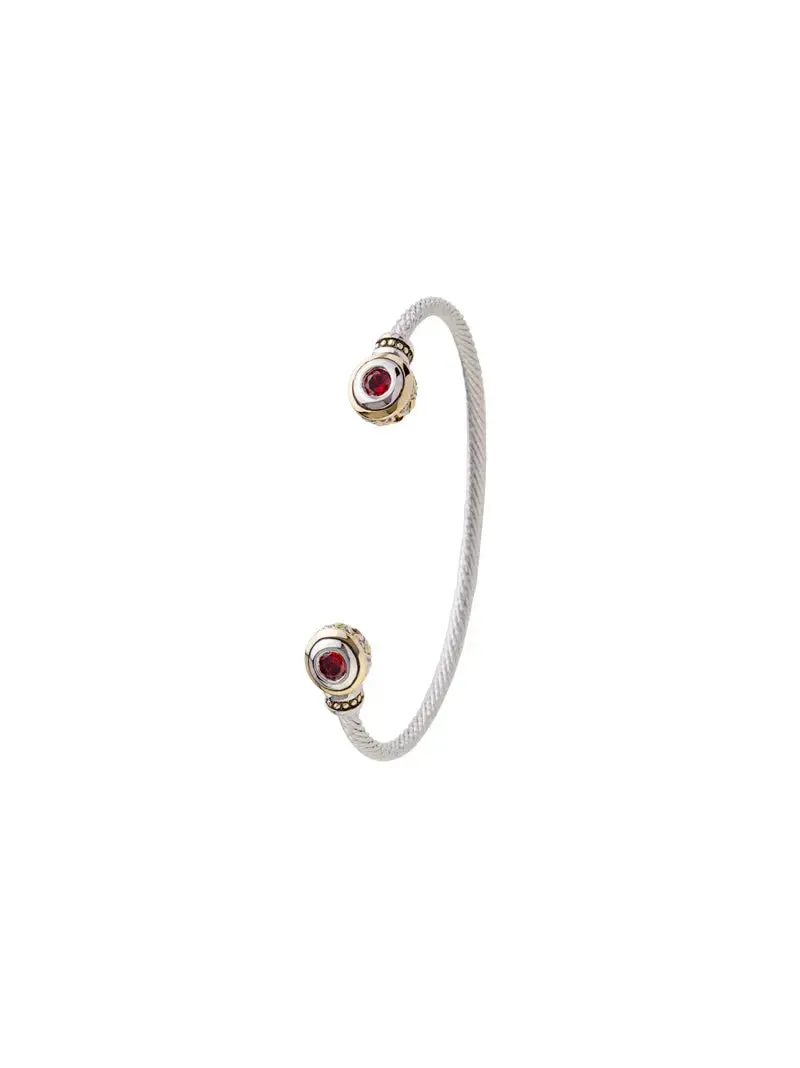 Beijos Collection - Two-Stone Small Cuff Bracelet