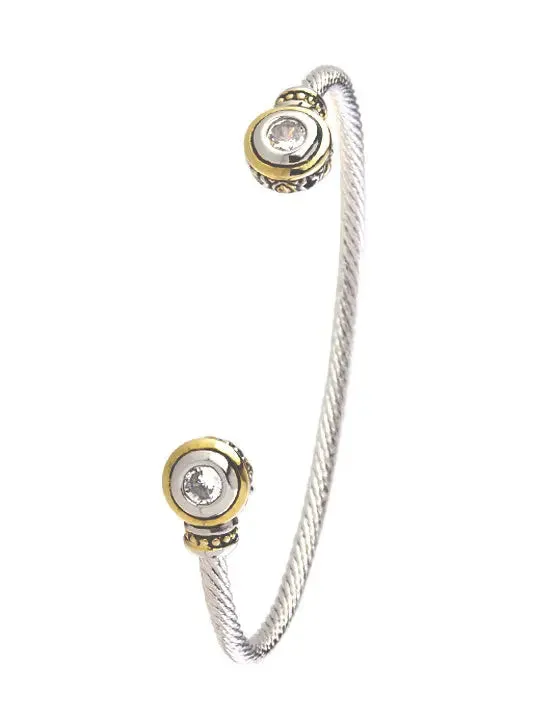 Beijos Collection - Two-Stone Small Cuff Bracelet