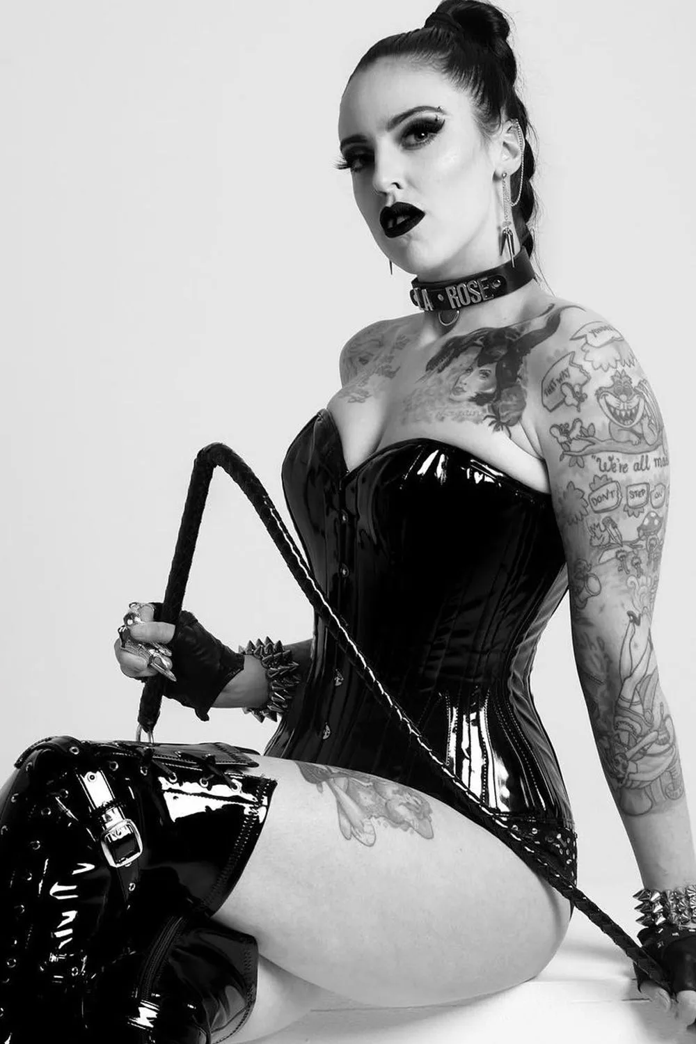 Black PVC Classic Overbust Corset