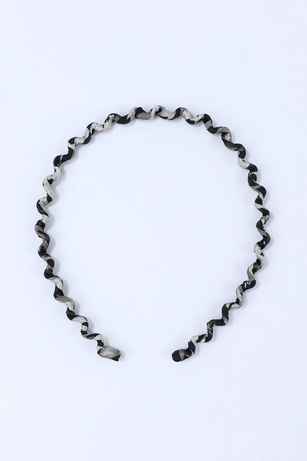 Black Vintage Leopard Print Wavy Hairband