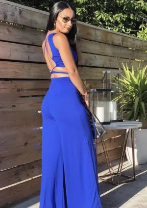 Blue Palazzo Pant Set