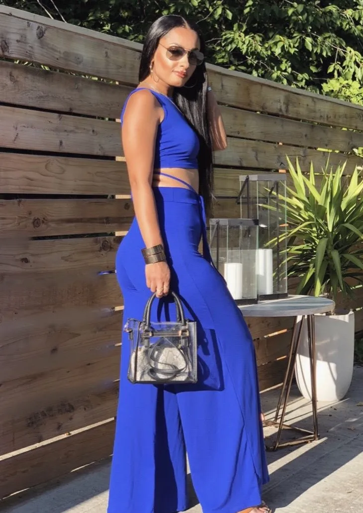 Blue Palazzo Pant Set
