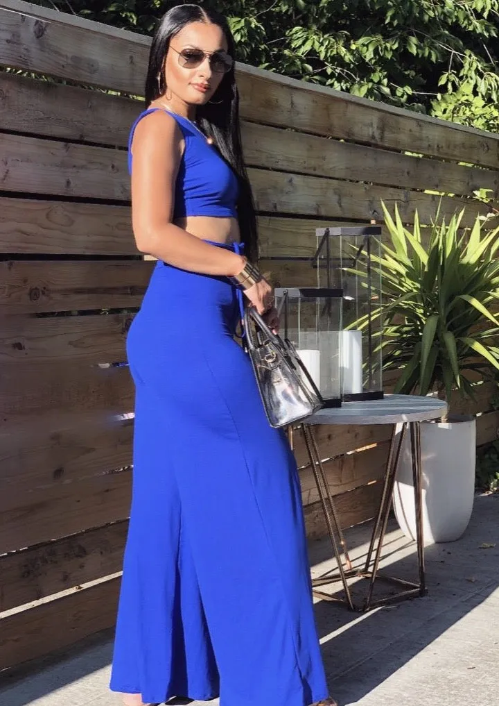 Blue Palazzo Pant Set