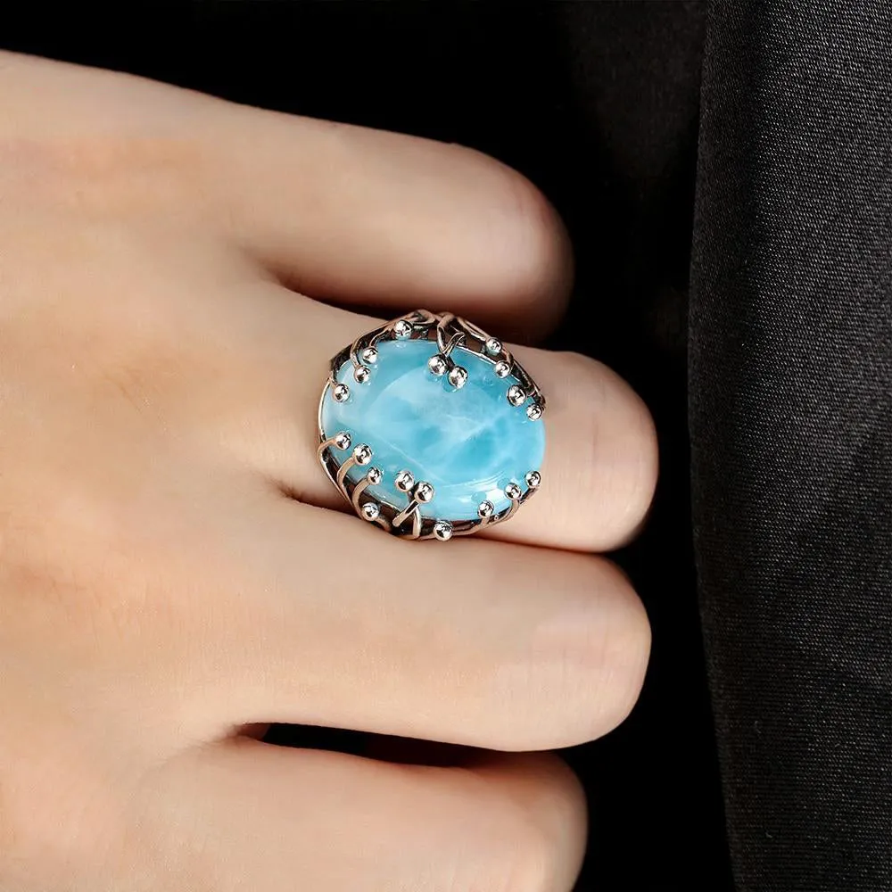 Blue Stone And Special Design Ring
