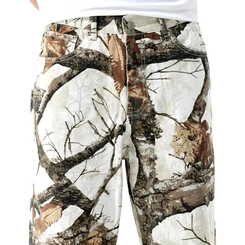 Boho floral men's jeans