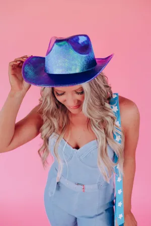 Bristol Metallic Cowgirl Hat - Purple