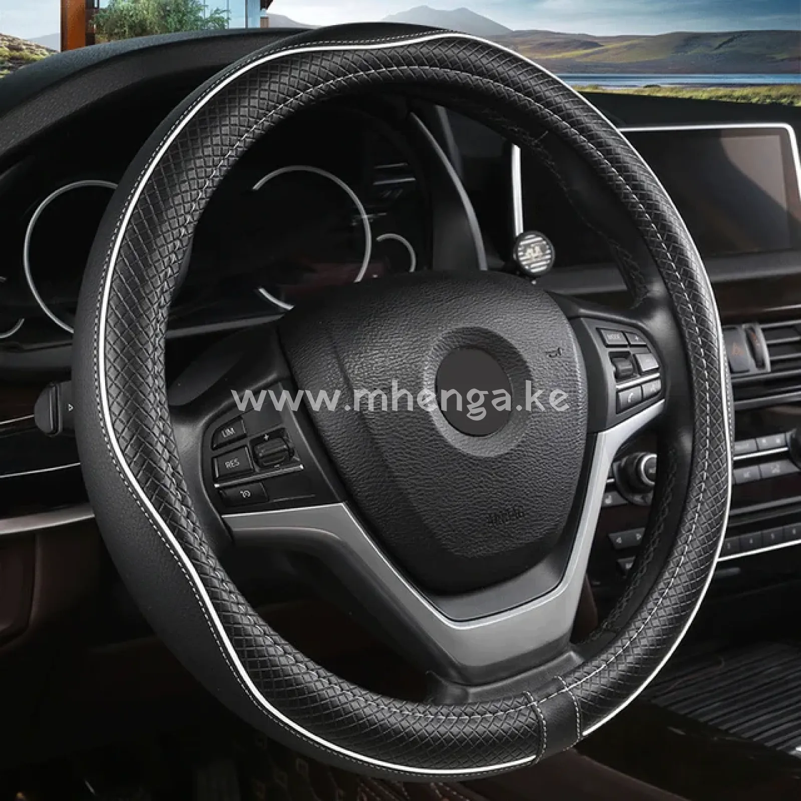 Car Steering Wheel Cover, Anti-Slip, Safety, Soft, Breathable, Heavy Duty, Thick, Full Surround, Sports Style