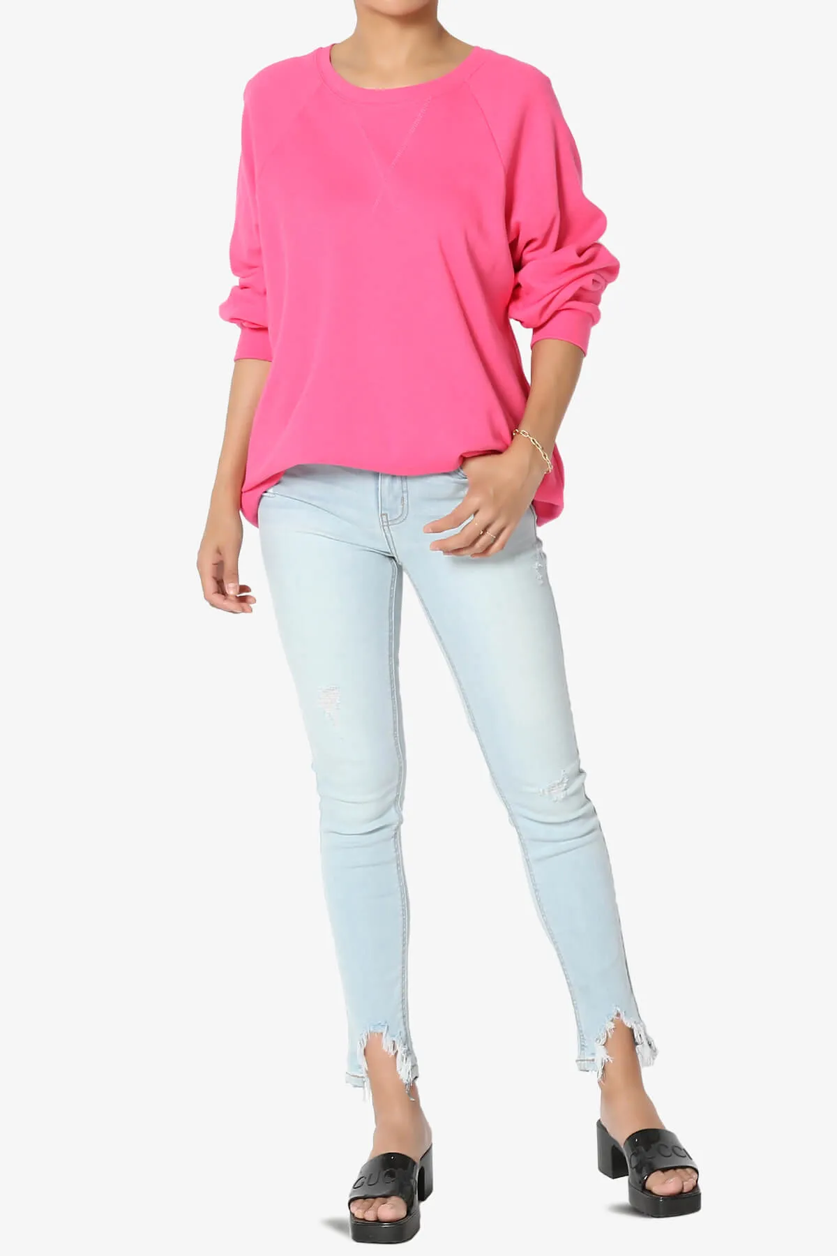 Carlene Cotton Raglan Sleeve Pullover Top