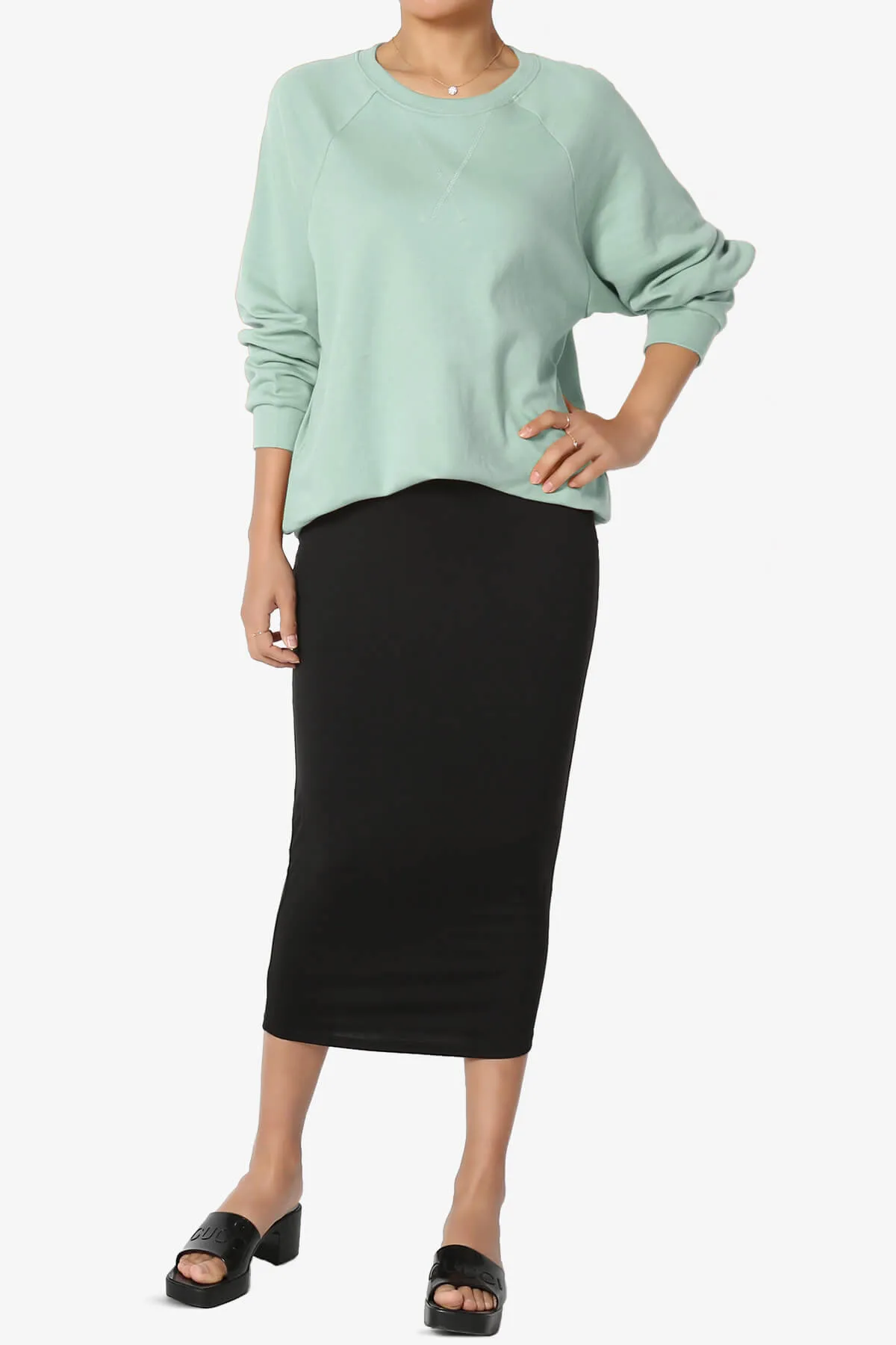 Carlene Cotton Raglan Sleeve Pullover Top