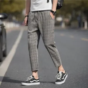 'Carlton V.2' Ankle-Length Linen Trousers