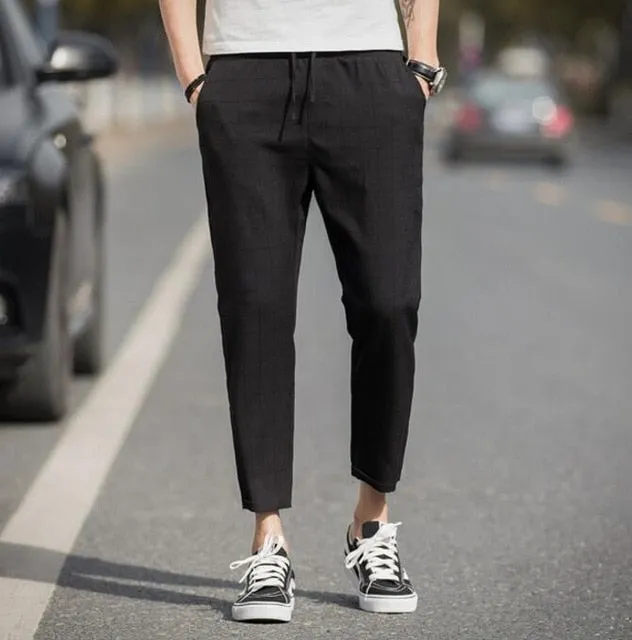'Carlton V.2' Ankle-Length Linen Trousers