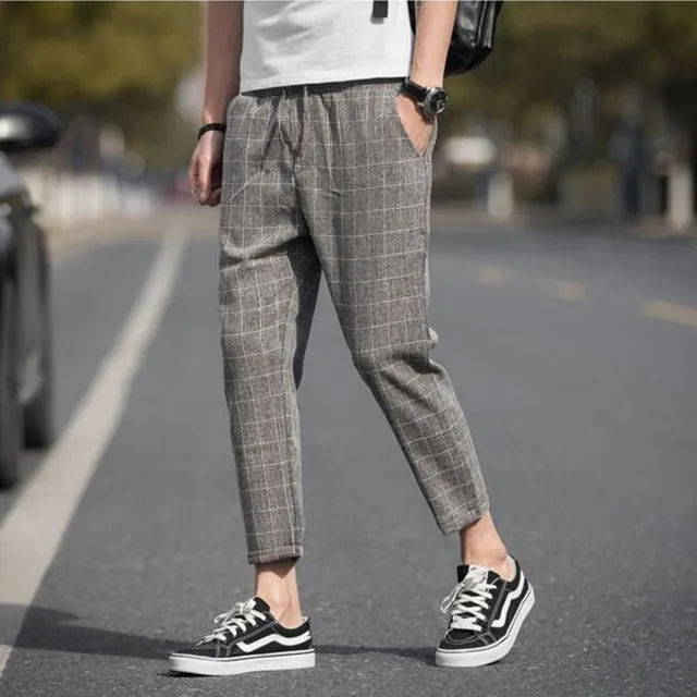 'Carlton V.2' Ankle-Length Linen Trousers