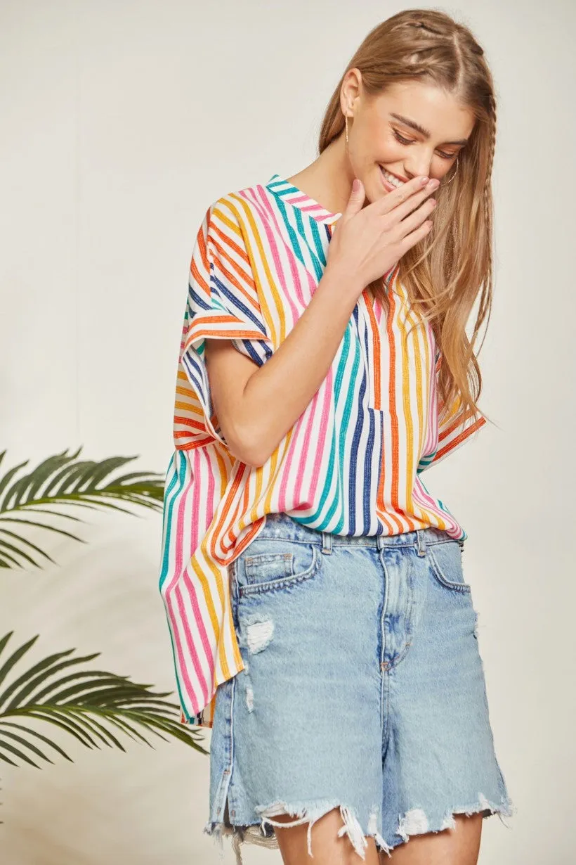 Charlotte Striped Babydoll Top