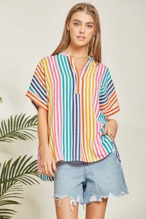 Charlotte Striped Babydoll Top