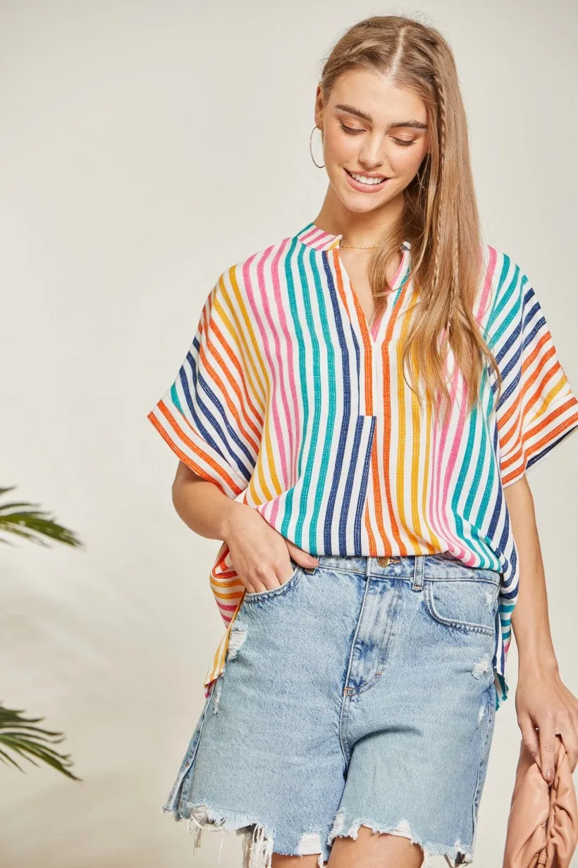 Charlotte Striped Babydoll Top