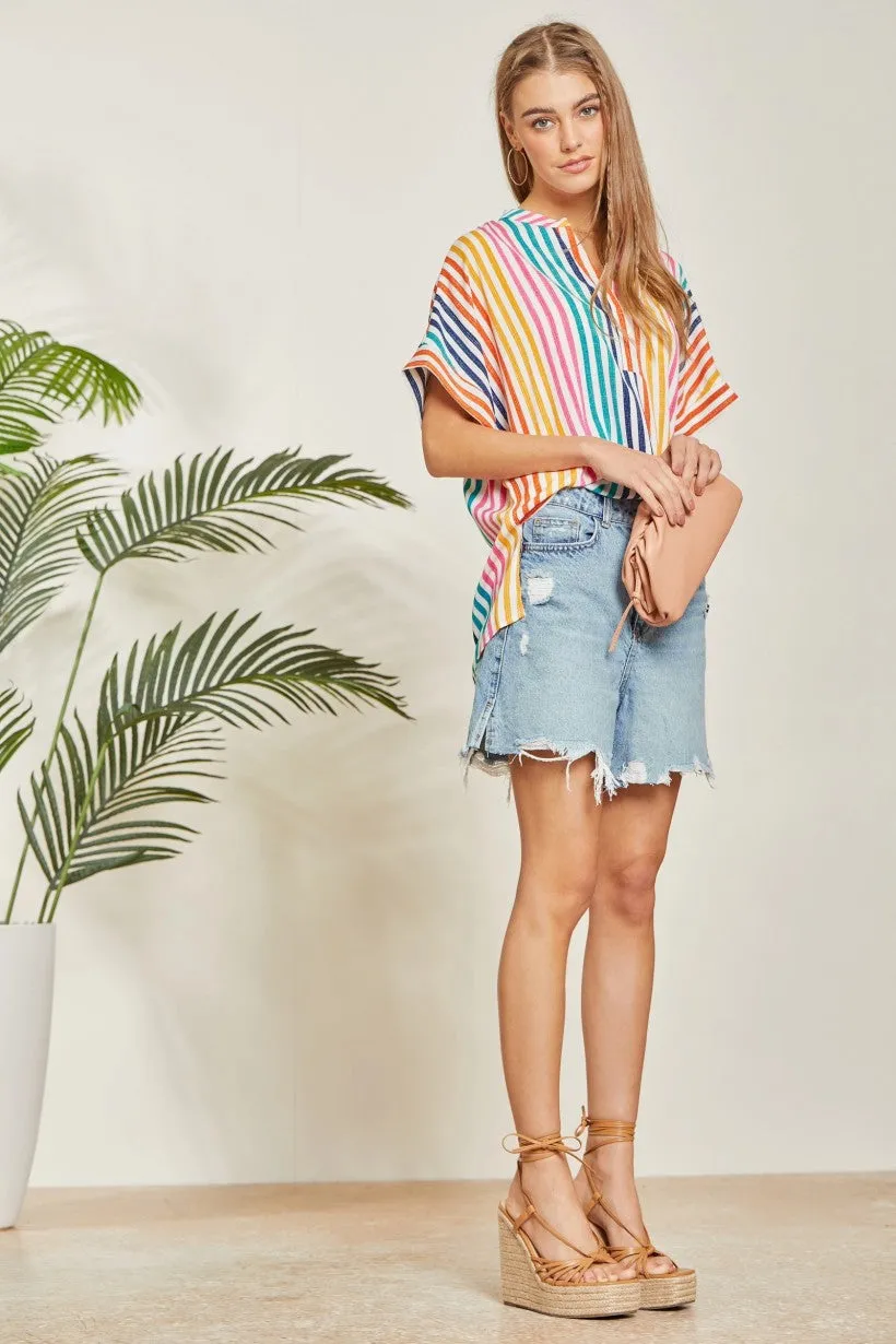 Charlotte Striped Babydoll Top